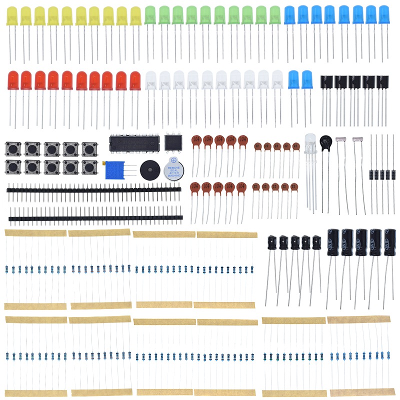 TZT New Electronics Components Basic Starter Kit for Arduino UNO MEGA2560 Raspberry Pi with LED Buzzer Capacitor Resistor