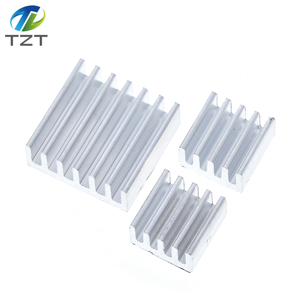 TZT 3PCS Adhesive Raspberry Pi Heatsink Cooler Pure Aluminum Heat Sink Set Kit Radiator For Cooling Raspberry Pi 2 B