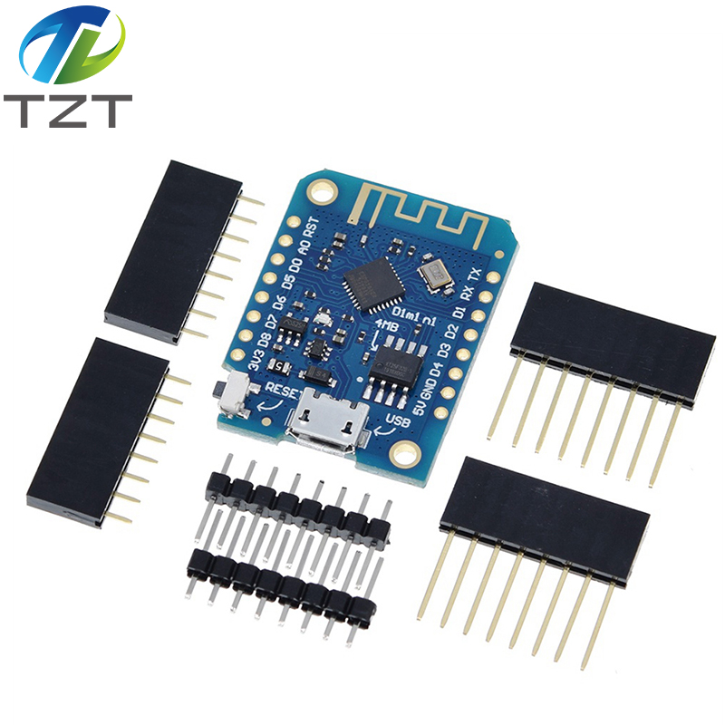 TZT Wemos D1 Mini V3.0.0 WIFI Internet of Things Development Board Based ESP8266 CH340 CH340G 4MB For Arduino Nodemcu V2 MicroPython
