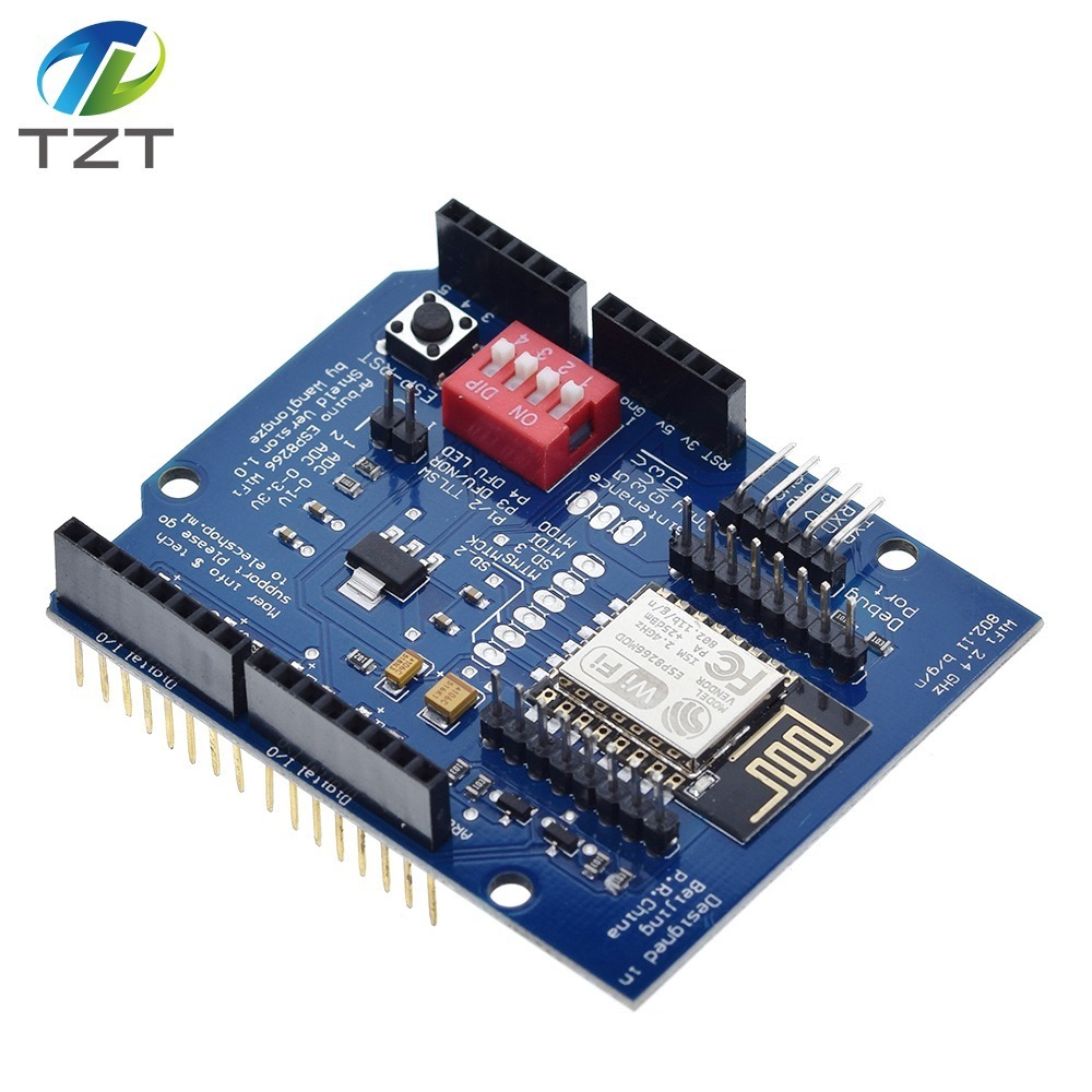 TZT ESP8266 ESP-12E UART WIFI Wireless Shield Development Board For Arduino UNO R3 Circuits Boards Modules ONE