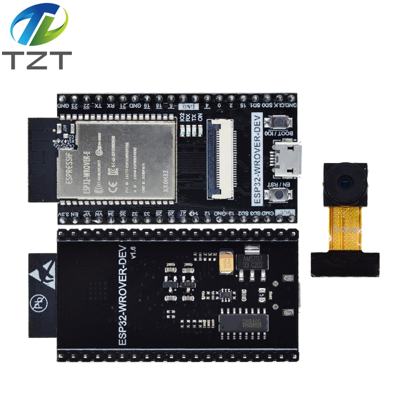 TZT 2022 Newest ESP32 CAM Camera Module ESP32-WROVER Board with Camera Wi-Fi Bluetooth Module for Arduino IDE C Python Code OV2640