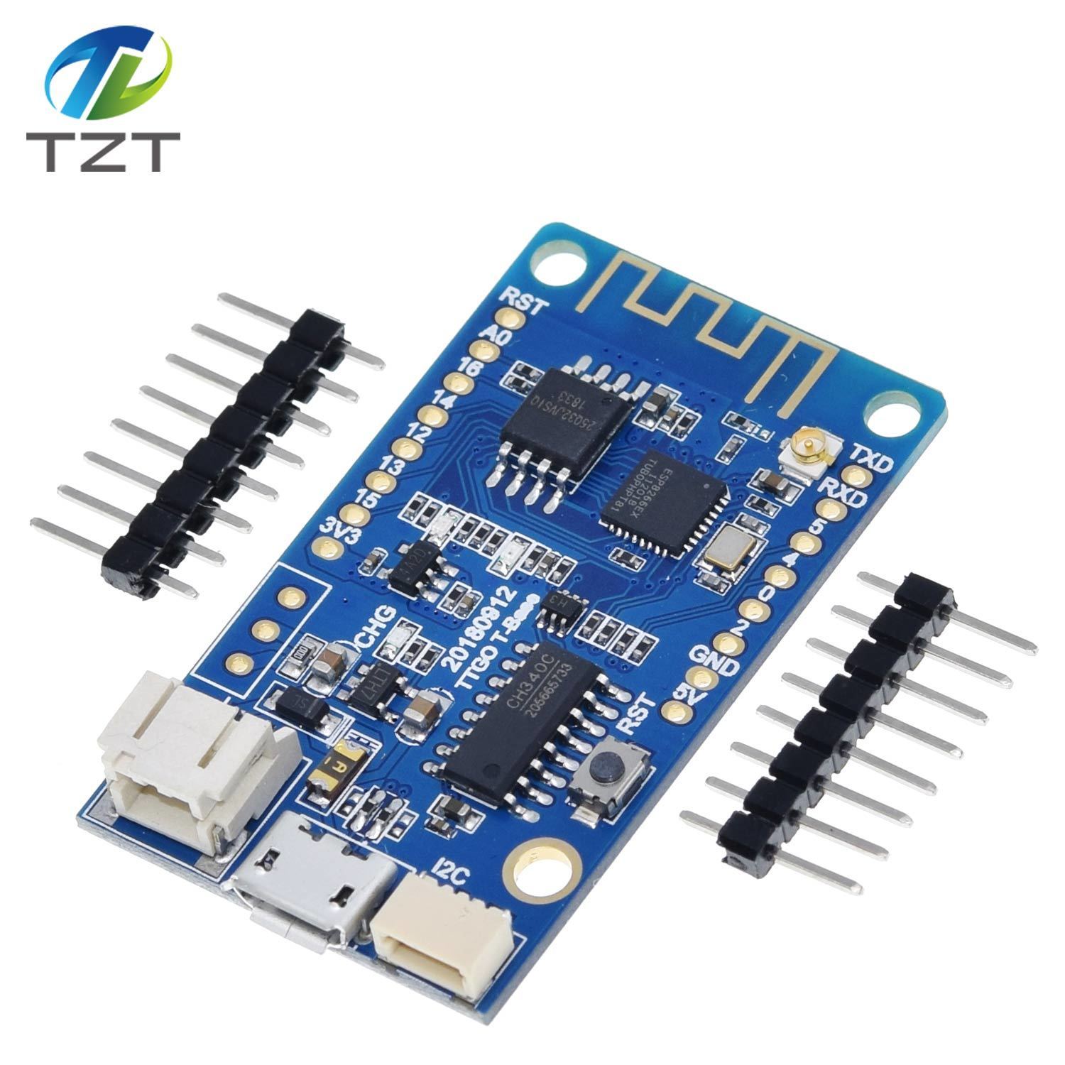 TZT TTGO T-Base ESP8266 WiFi Wireless Module 4MB Flash I2C Port for Arduino MicroPython NodeMCU Compatible