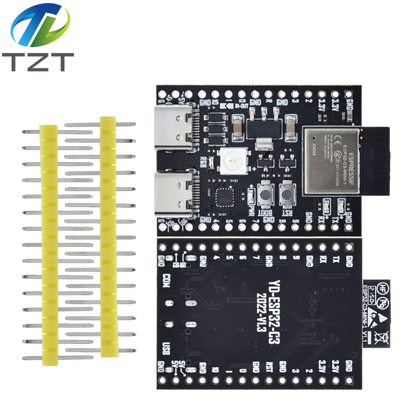 TZT ESP32 / ESP32-C3 WiFi+Bluetooth 5.0 Internet Of Things Dual Type-C Development Board Core Board ESP32-C3-DevKitM-1 For Arduino