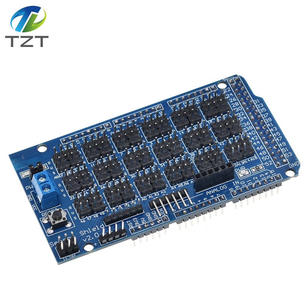 TZT For Arduino MEGA Sensor Shield V1.0 V2.0 Dedicated Expansion Development Board MEGA 2560 Sup IIC Bluetooth SD Robot Parts DIY
