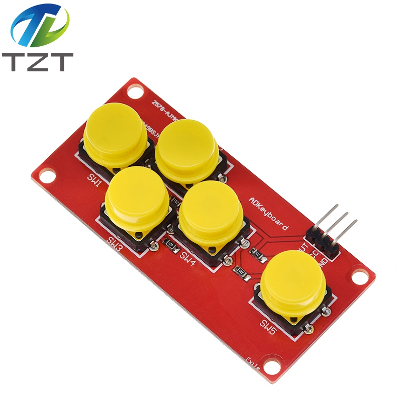 TZT AD Keyboard Simulate Five Key Module Analog Button for arduino Sensor Expansion Board