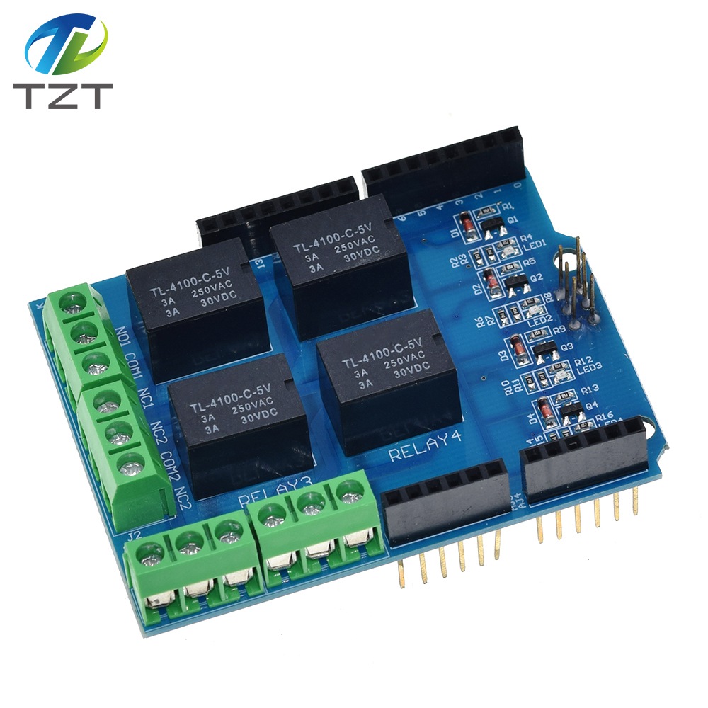 TZT 4 channel 5v relay shield module, Four channel relay control board relay expansion board for arduino UNO R3 mega 2560