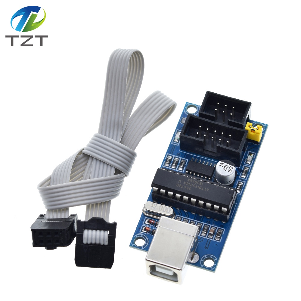 TZT 1Set USBTiny USBtinyISP AVR ISP Programmer Bootloader For Arduino Meag2560 UNO R3 With 6pin Programming Cable