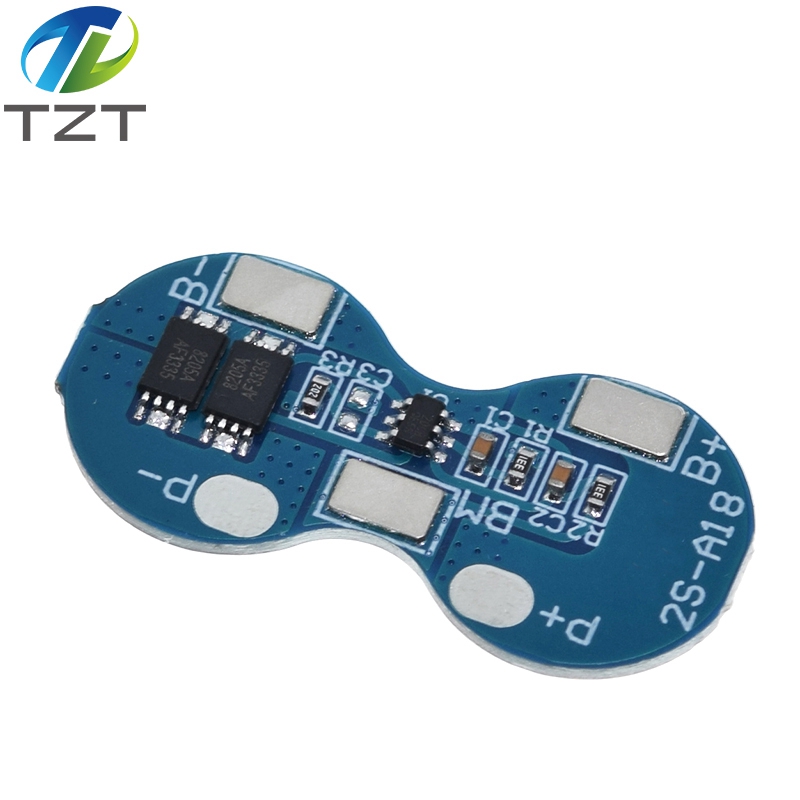 TZT 2S Li-ion 18650 Lithium Battery Charger Protection Board 7.4V Overcurrent Overcharge Overdischarge Protection 4A 2 Series BMS