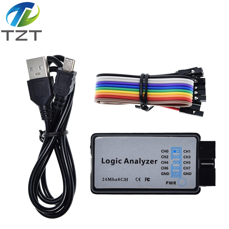 TZT USB Logic Analyzer 24MHz 8 Channel 24M/seconds Logic Analyzer Debugger For ARM FPGA Logic Analyzer Logic 24M 8CH