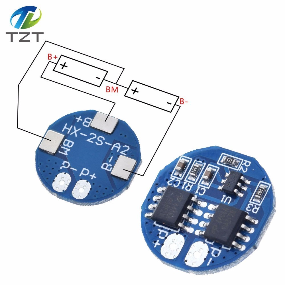 TZT 2S 5A Li-ion Lithium Battery 7.4v 8.4V 18650 Charger Protection Board bms pcm for li-ion lipo battery cell pack