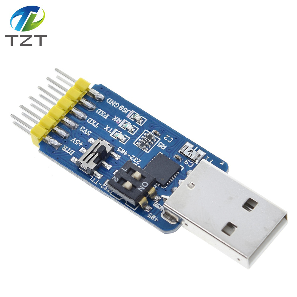 TZT NEW USB CP2102 to TTL RS232 USB TTL to RS485 Mutual Convert 6 in 1 Convert Module  Good