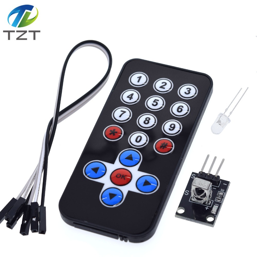TZT 1LOT Infrared IR Wireless Remote Control Module Kits DIY Kit HX1838 For Arduino Raspberry Pi