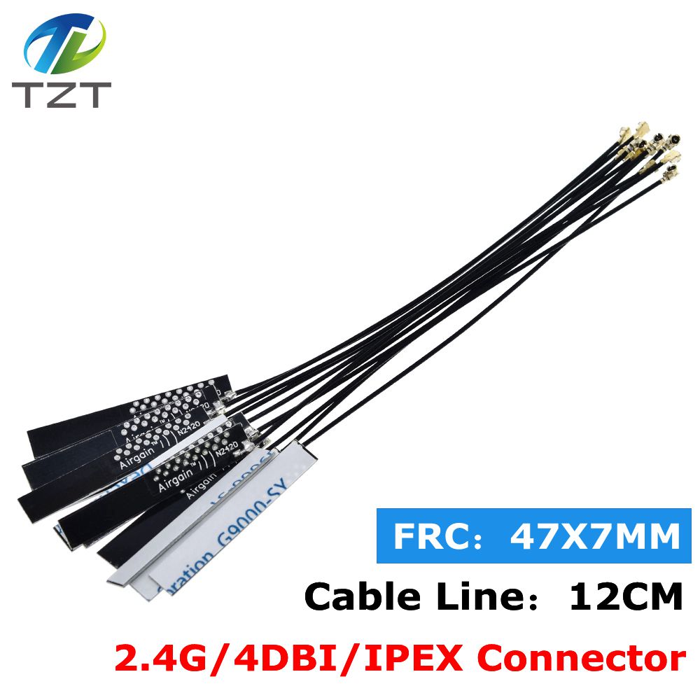 TZT 10Pcs/lot 2.4Ghz 4dBi WIFI Internal Antenna PCB Built-in Aerial IPX IPEX Airgain Omni Antenna UFL Connector