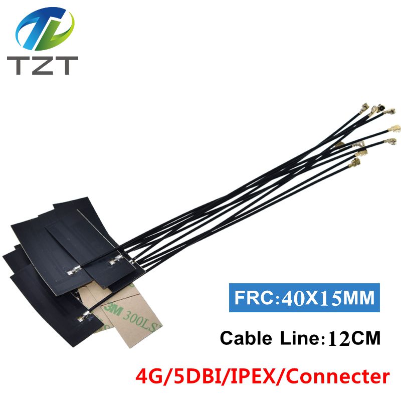TZT 10PCS 5DBI FPC Built IN Circuit Board Antenna LTE 4G 3G GSM CDMA WCDMA TDSCDMA 1.13 Line 12cm Long IPEX Connector