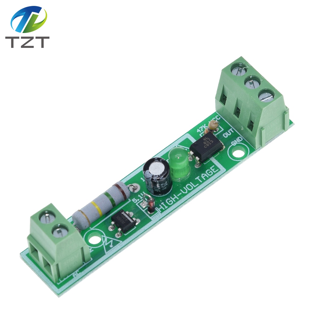 TZT 1-Bit AC 220V Optocoupler Isolation Module Voltage Detect Board Adaptive 3-5V For PLC Isolamento Fotoaccoppiatore Module