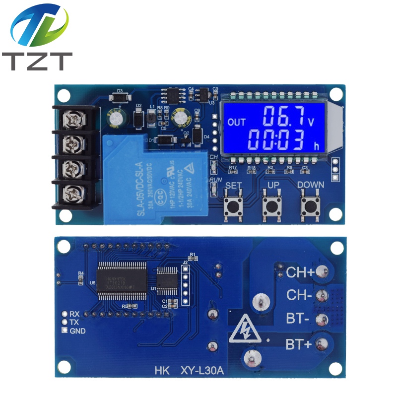 TZT 6-60V 30A Lead-acid Solar Battery Charge Controller Protection Board Charger Time Switch 12V 24V 36V 48V Battery Bapacity