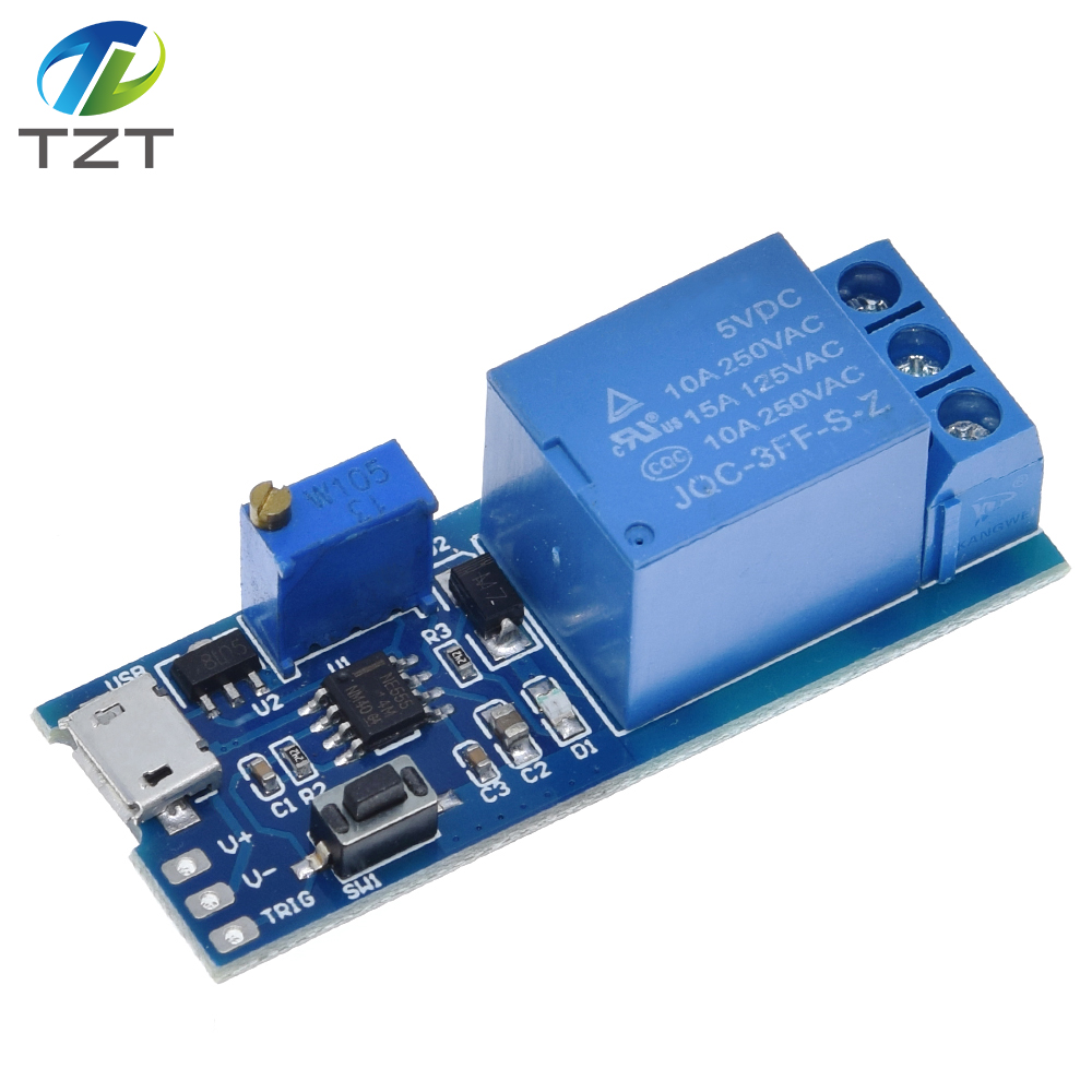 TZT Smart Electronics 5V-30V Micro USB Power Adjustable Delay Relay Timer Control Module Trigger Delay Switch