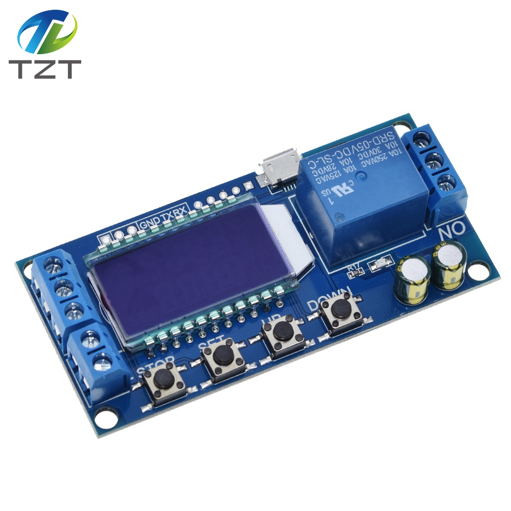 TZT 6-30V Micro USB Digital LCD Display Time Delay Relay Module Control Timer Switch Trigger Cycle Module XY-LJ02