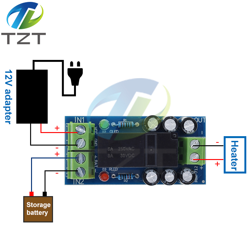 TZT 12V 150W 12A Backup Battery Switching Module high power Board Automatic switching battery power XH-M350