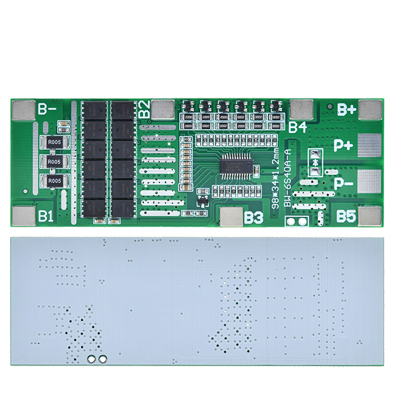 TZT 24V 6S 40A BMS 18650 Li-Ion Lithium Battery Poretect Board Solar Lighting BMS PCB With Balance For Ebike Scooter