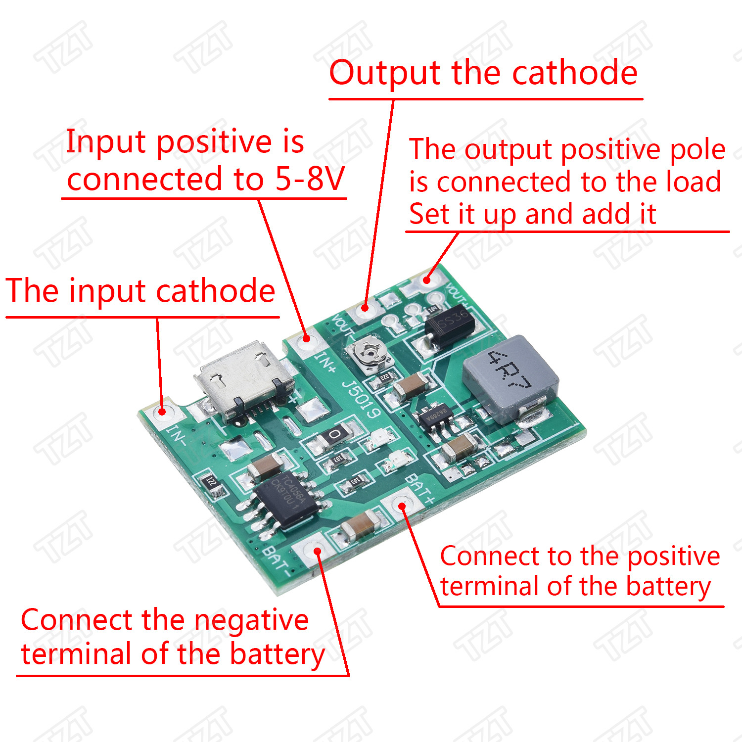 TZT NEW Lithium Li-ion 18650 3.7V 4.2V Battery Charger Board DC-DC Step Up Boost Module TP4056 DIY Kit Parts For arduino
