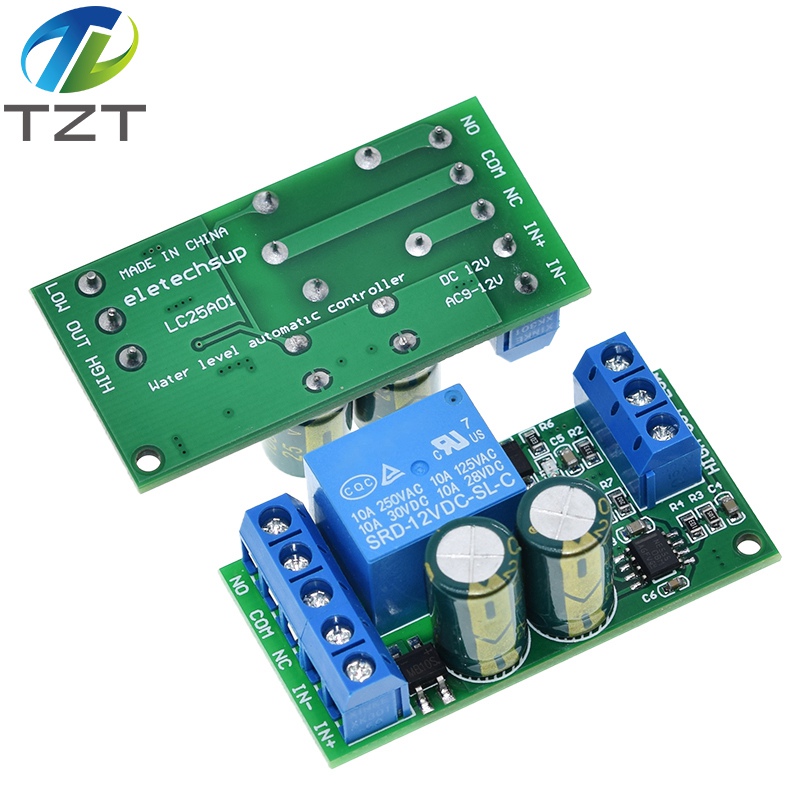 TZT 12V Water Level Automatic Controller Liquid Sensor Switch Solenoid valve Motor Pump automatic control Relay Board