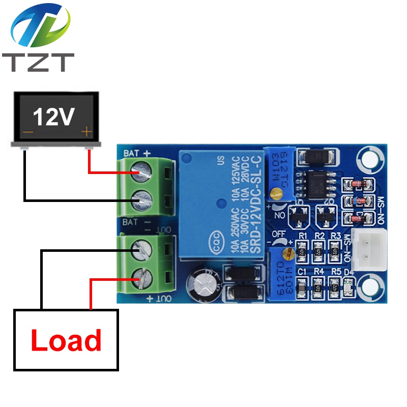 TZT 12V Battery Low Voltage Cut off Automatic Switch Recovery Protection Board Module Undervoltage Switch Module Charging Controller