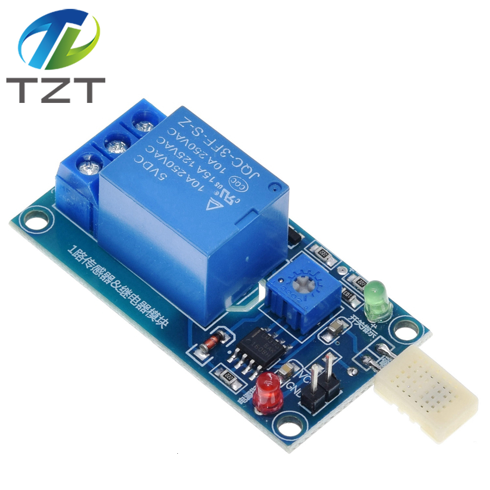 TZT HR202 DC 5V 1 Channal 1CH Humidity Sensor Switch Relay Module Control Board Humidity Sensor Module for Arduino