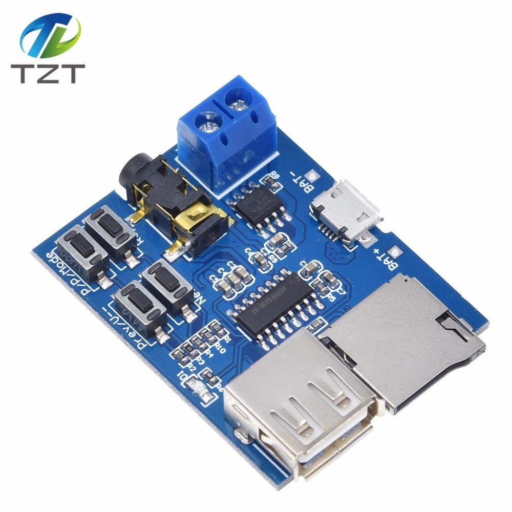TZT  TF card U disk MP3 Format decoder board module amplifier decoding audio Player