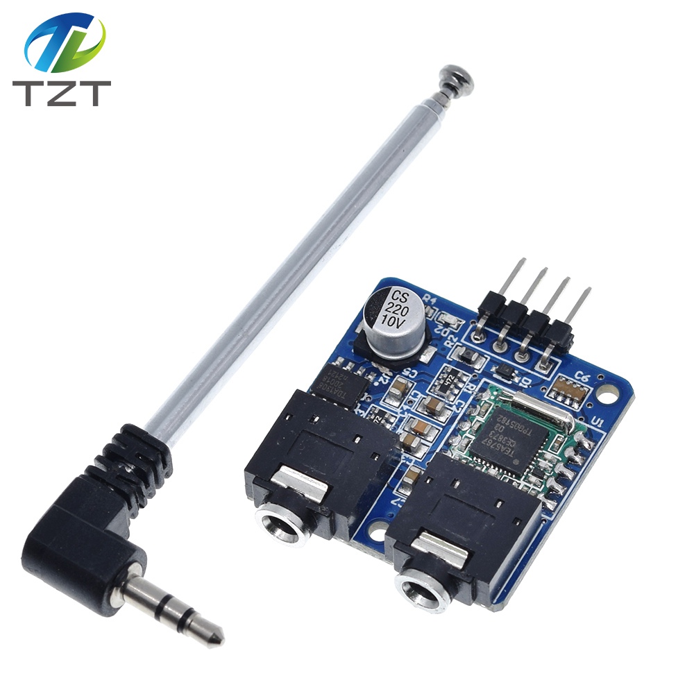 TZT TEA5767 FM Stereo Radio Module For Arduino 76-108MHZ With Free Antenna Reverse Polarity Protection Diode Filtering Sensor