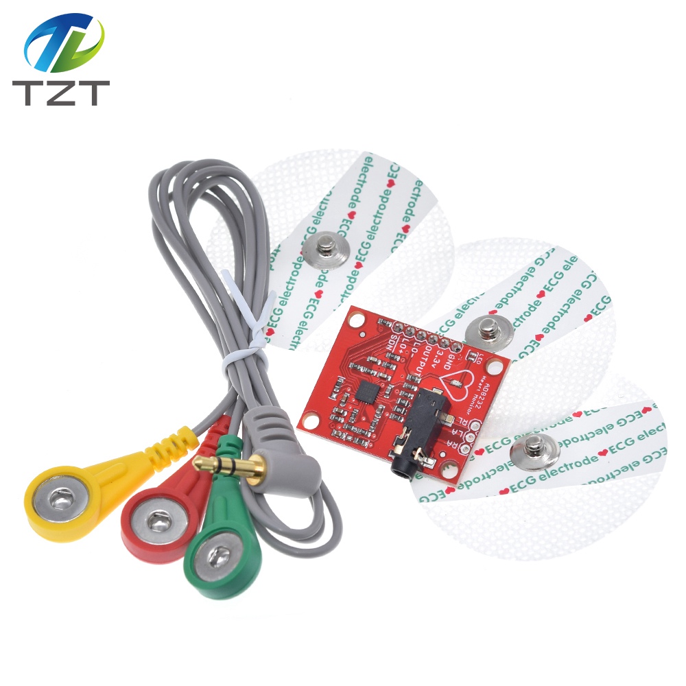 TZT Ecg module AD8232 ecg measurement pulse heart ecg monitoring sensor module kit for Arduino