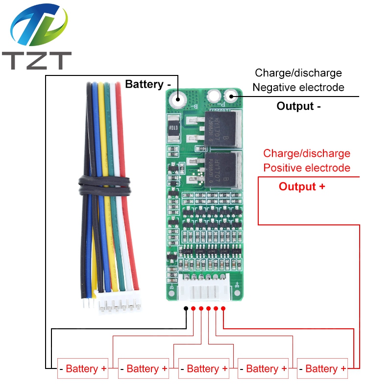 TZT 5S 15A Li-ion Lithium Battery BMS 18650 Charger Protection Board 18V 21V Cell Protection Circuit