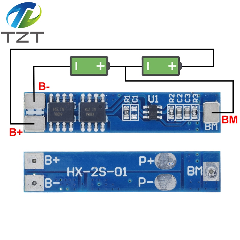 TZT 2S 5A 18650 Lithium Battery Charging Protection Board Module Charger 7.4V 8.4V Pad Module High Current Protect