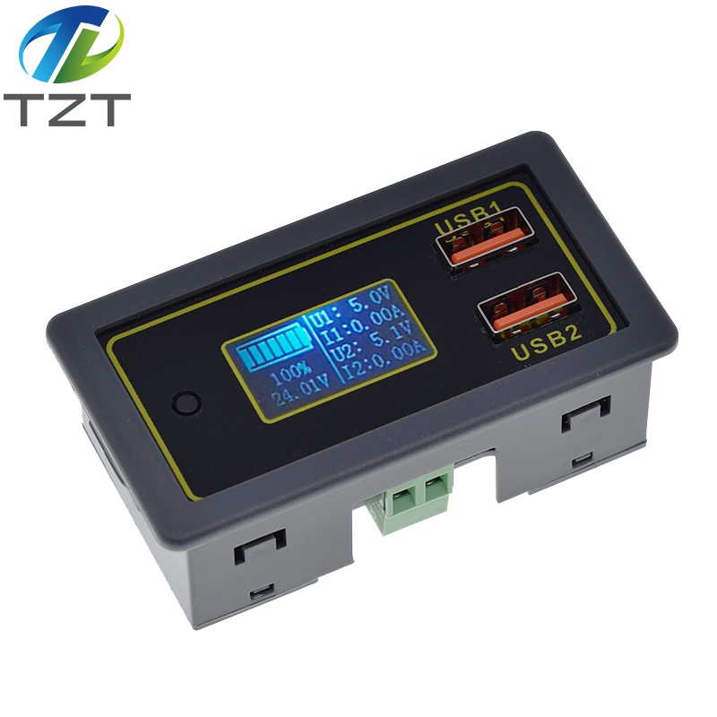 TZT ZK-BC 4.5-32v 12v 24v Lead-acid lithium battery Voltmeter ammeter 18650 capacity tester battery monitor USB quick charger QC3.0