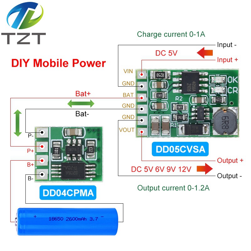 TZT 3.7V 4.2V 3A Li-ion Lithium Battery Charger Over Charge Discharge Overcurrent Protection Board Module DD04CPMA
