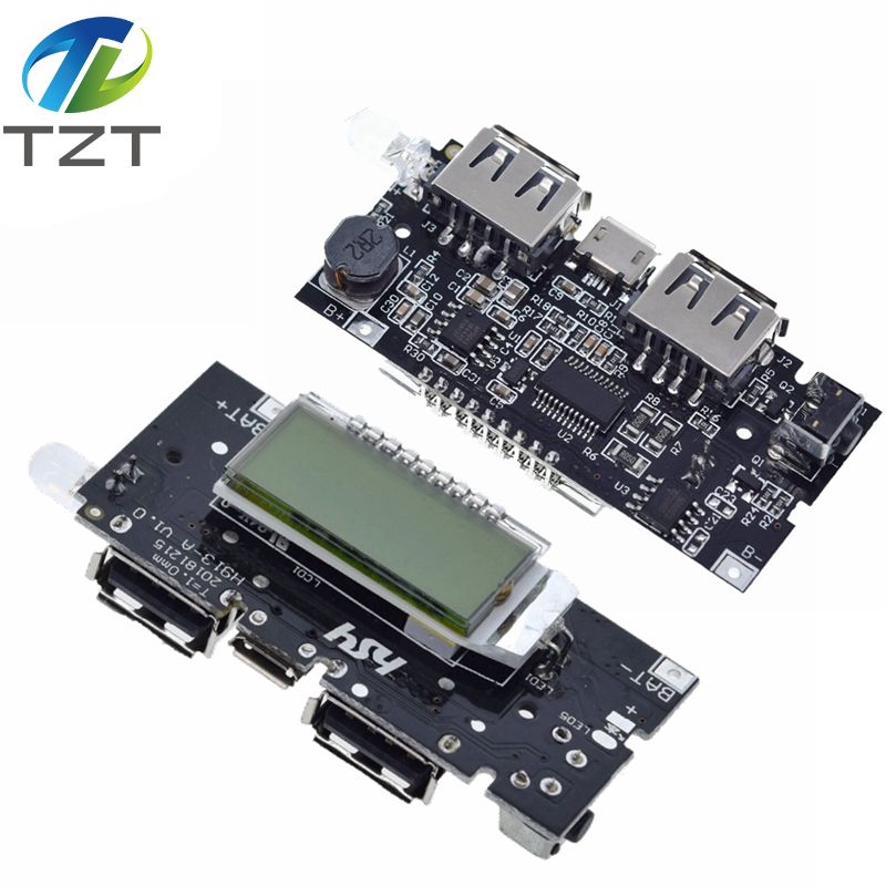 TZT Dual USB 18650 Battery Charger PCB Power Module 5V 1A 2.1A Mobile Power Bank Accessories for Phone DIY LED LCD Module Board