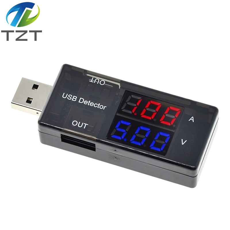 TZT Red+Blue Dual USB Current Voltage Charging Detector Tester Battery Voltmeter Ammeter Charger Doctor