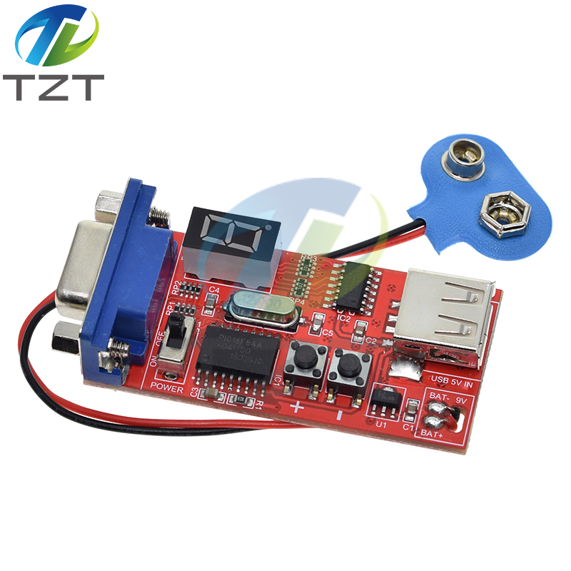 TZT LED Digital VGA Signal Generator LCD Tester 15 Different Signals Output USB Battery Dual Power Supply DC 9V Module