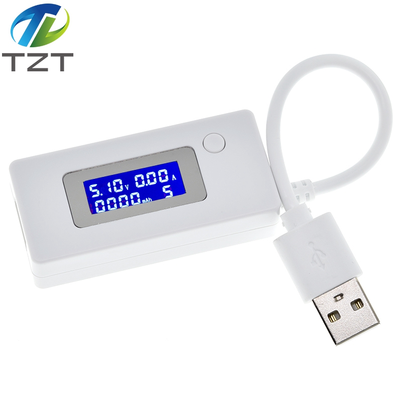 TZT LCD Micro USB Charger Battery Capacity Voltage Current Tester Meter Detector +Load Resistor 2A/1A with Switch