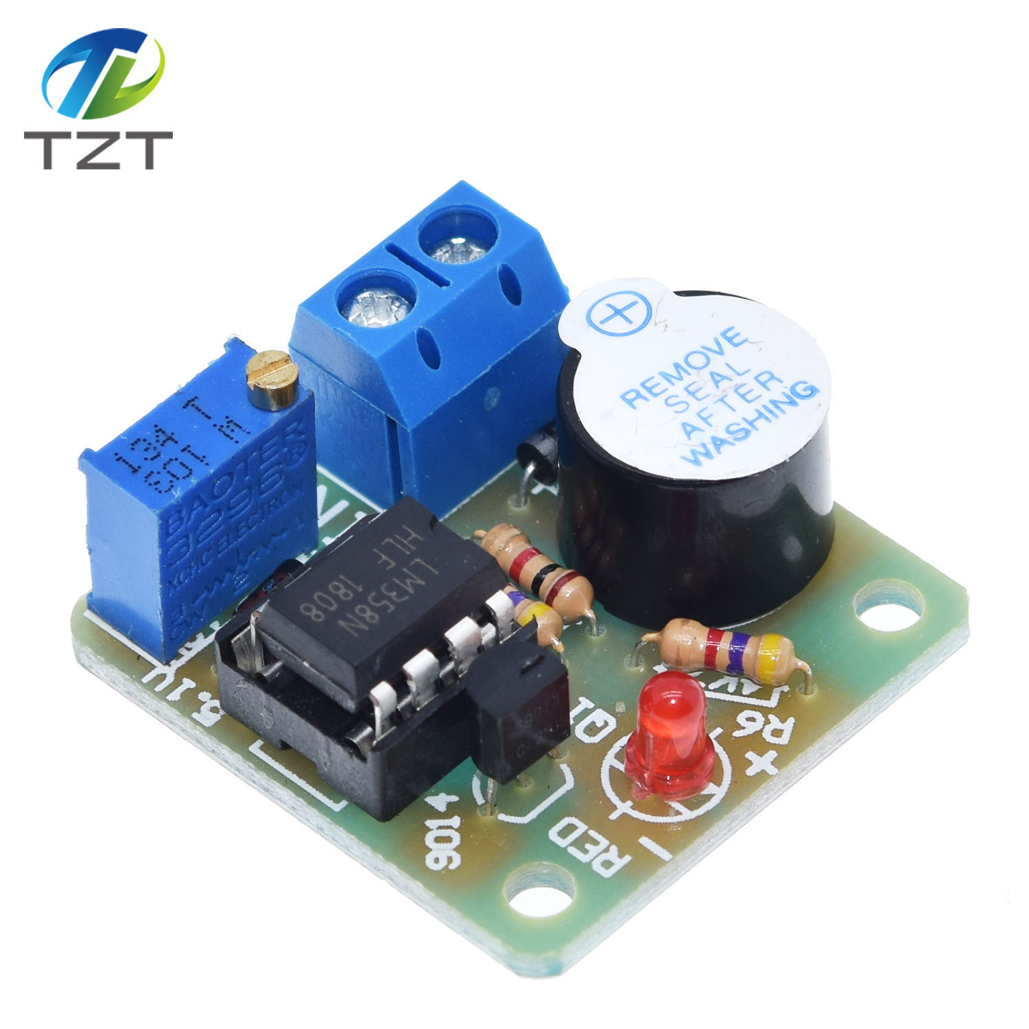 TZT 12V LM358 Accumulator Sound Light Alarm Board Buzzer Prevent Over Discharge Controller Module Without Overvoltage Protection