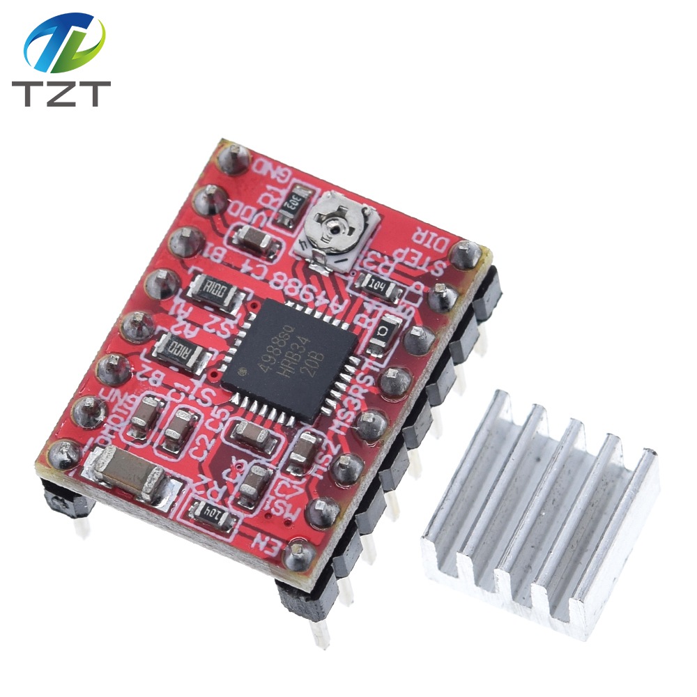 TZT CNC 3D Printer Parts Accessory Reprap pololu A4988 Stepper Motor Driver Module with Heatsink for ramps 1.4  for arduino