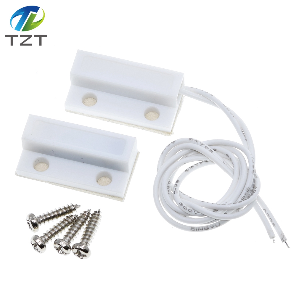 TZT  MC-38 MC38 Wired Door Window Sensor 30mm Wire Lengthen Randomly Magnetic Switch Home Alarm System for arduino