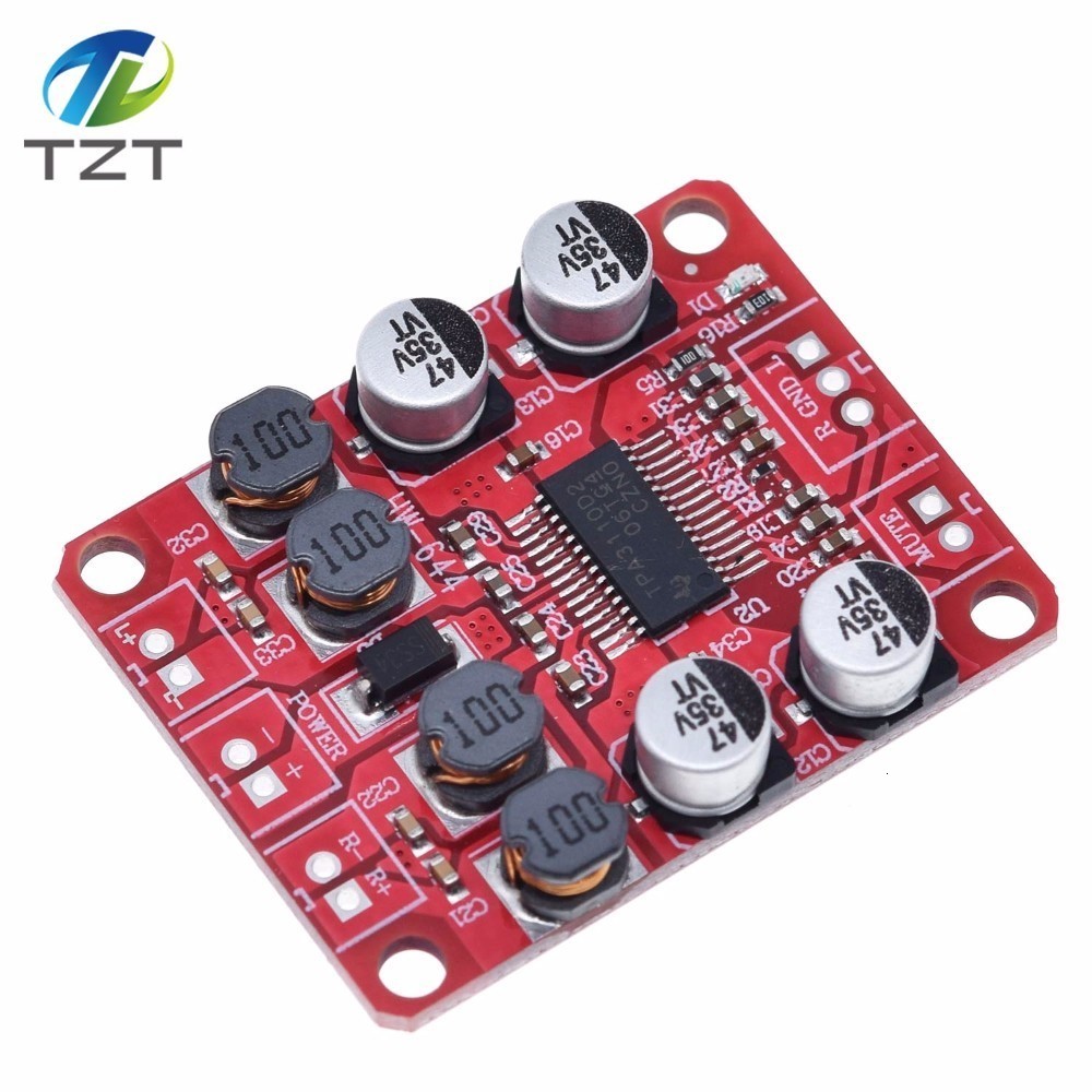 TZT TPA3110 Digital Power Amplifier Module 2x15W Dual Channel Stereo DIY Speaker Amplifier Electronics Design PCB DC 12V Red