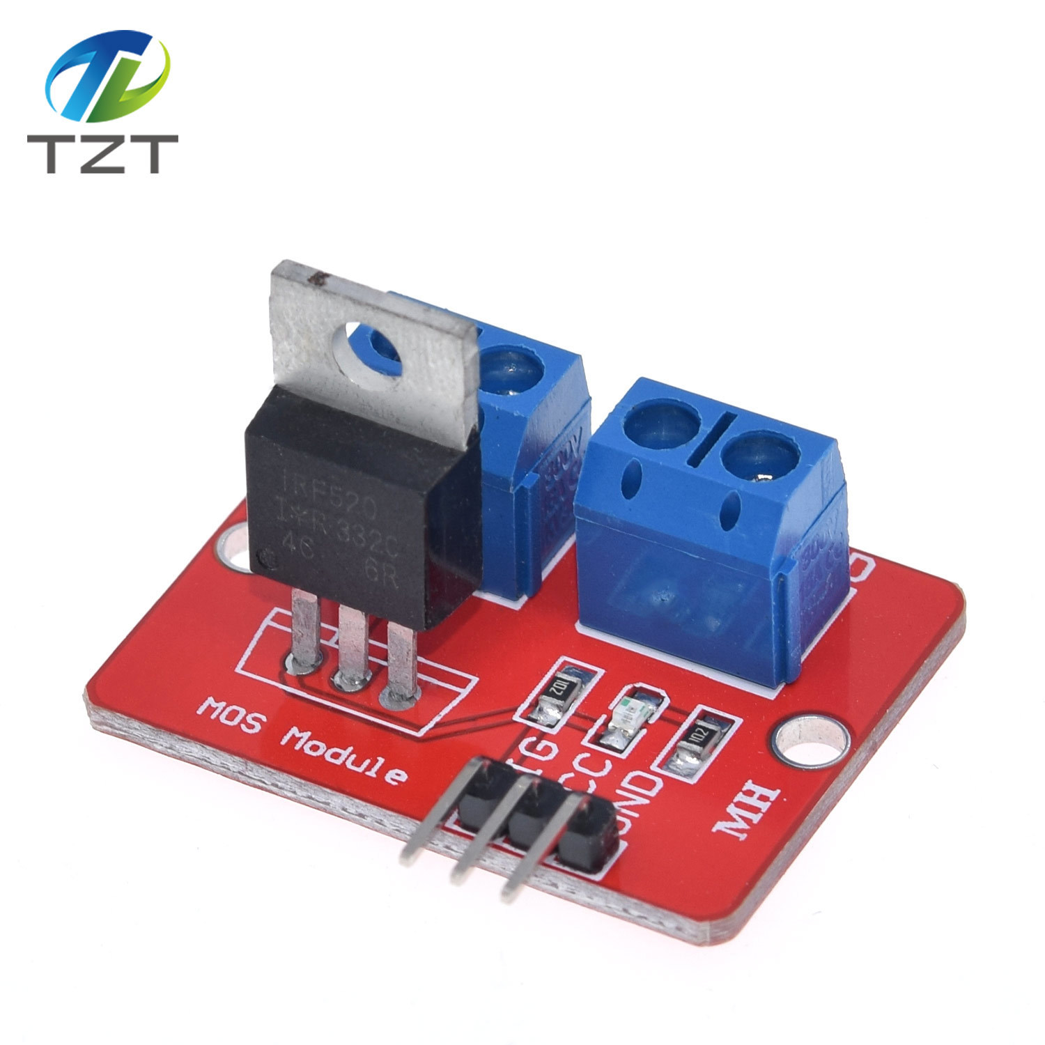 TZT 0-24V Top Mosfet Button IRF520 MOS Driver Module For Arduino MCU ARM Raspberry pi
