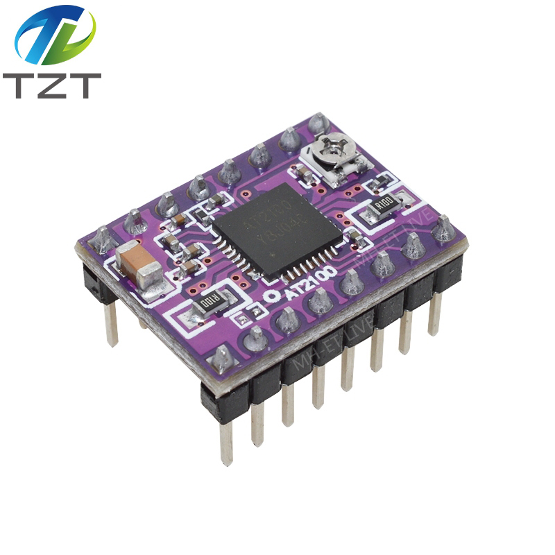 TZT AT2100 Stepstick Stepper Motor Driver Module instead TMC2100 TMC2208 With Heat Sink Super Silent For 3D Printing Motherboard