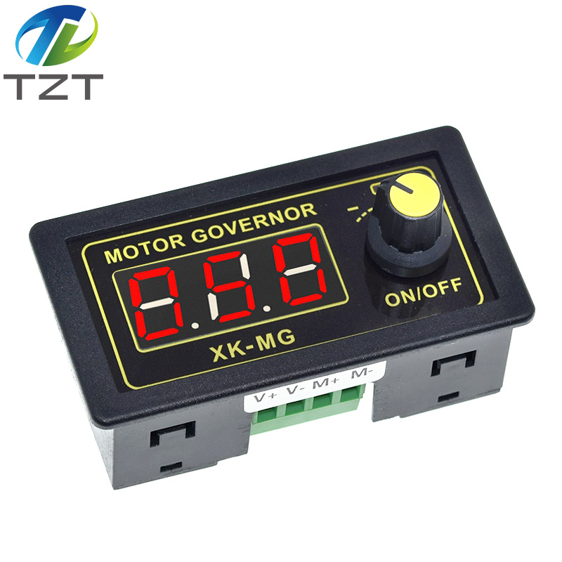 TZT DC 5-30V 12v 24v 5A DC Motor Controller PWM Adjustable Speed Digital display encoder duty ratio frequency MAX 15A XK-MG