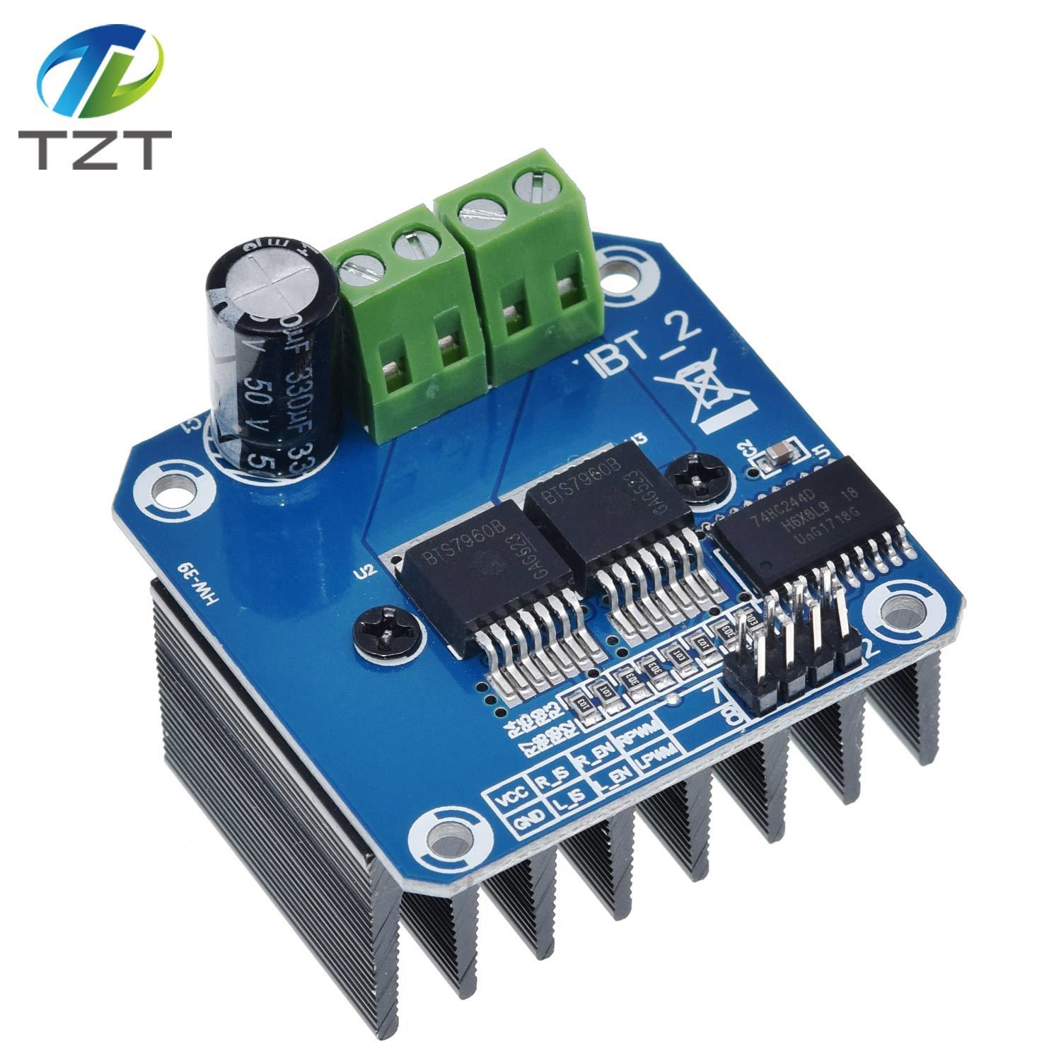 TZT Double BTS7960 43A H-bridge High-power Motor Driver module/ diy smart car Current diagnostic for Arduino