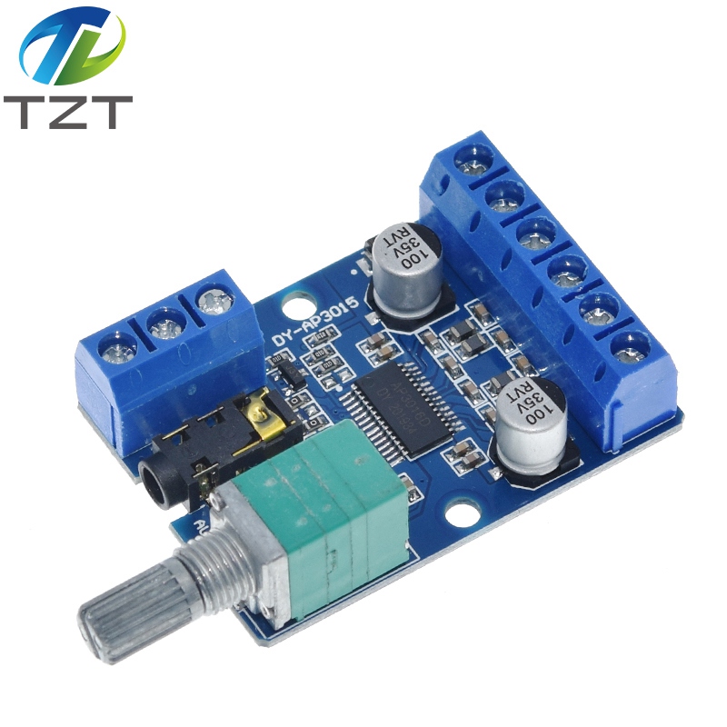 TZT DY-AP3015 DC 8-24V 30W * 2 Class D Dual Channel High Power Stereo Digital Amplifier Board with Adjustable Volume Potentiometer