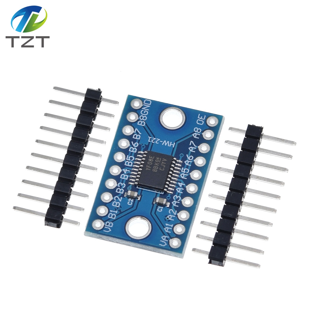 TZT 1/5PCS 8 Channel Duel Hole Logic Level Converter TXS0108 TXS0108E Bi-directional Voltage Module for Arduino With Pins