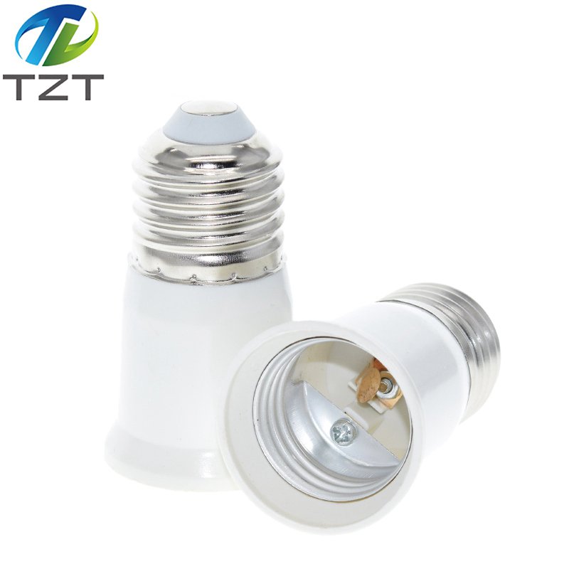 TZT E27 to E27 Extension Socket Base CLF LED Light Bulb Lamp Adapter Socket Converter